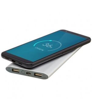BATTERIE DE SECOURS SANS FIL JUICE DE 8 000 MAH - ARGENTÉ - CHARGEURS ET BATTERIES PUBLICITAIRES