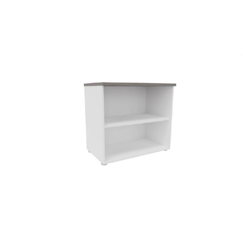 BIBLIOTHEQUE BASSE NF ENVIRONNEMENT  H.72 CM X L.80 CM BLANCHE - TOP CEDRE