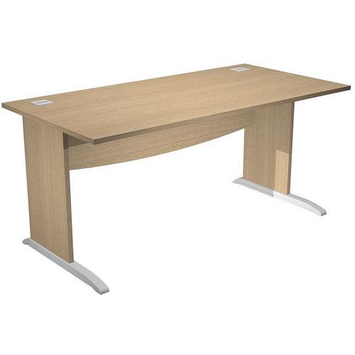 BUREAU DROIT AVEC PIEDS L EN BOIS VISUAL - 160 CM - CHÊNE - ARTARREDI