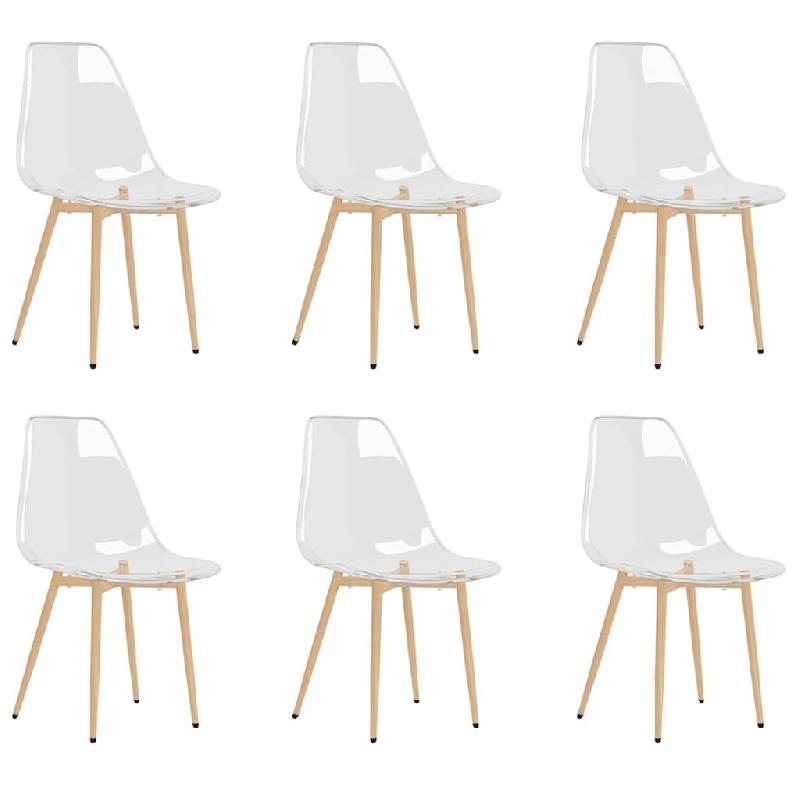 Chaises à manger lot de 6 Transparent PET Modèle Nova Salon - 3082351_0