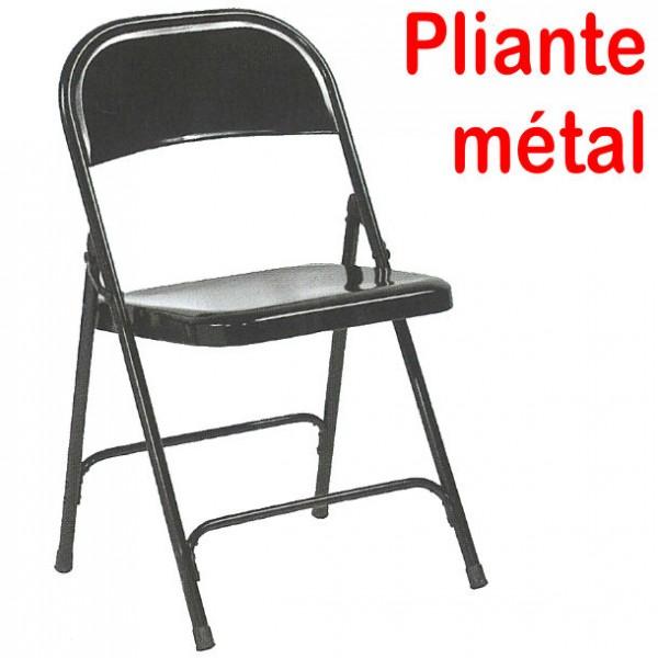 Chaise pliante en acier économique - Assise et dossier en acier époxy - Marque Rolléco_0