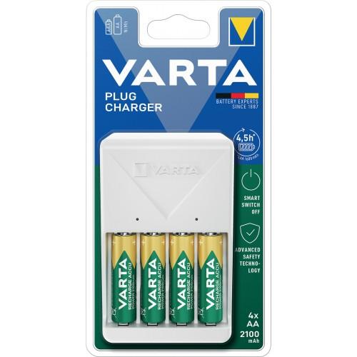 CHARGEUR VARTA PLUG CHARGER 4 CANAUX AA/AAA + 4 PILES AA 2100 MAH VARTA