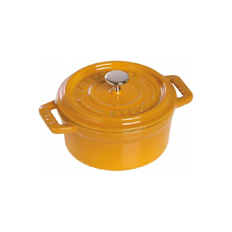 COCOTTE EN FONTE RONDE 20 CM JAUNE MOUTARDE - VITAMINES - STAUB