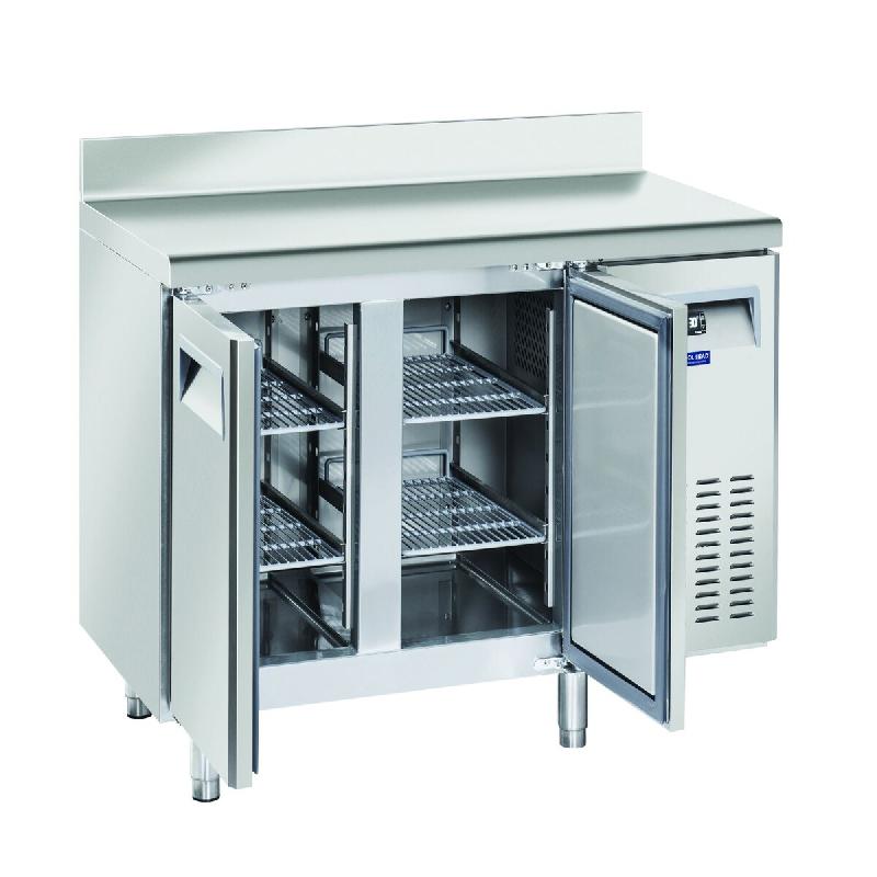 Cool Head table réfrigérée inox 2 portes crédence. Dégivrage auto. Temp. -2°C/+8°C. Mesure 135x60x85/95h. Tête froide SR2200 - 1744_0