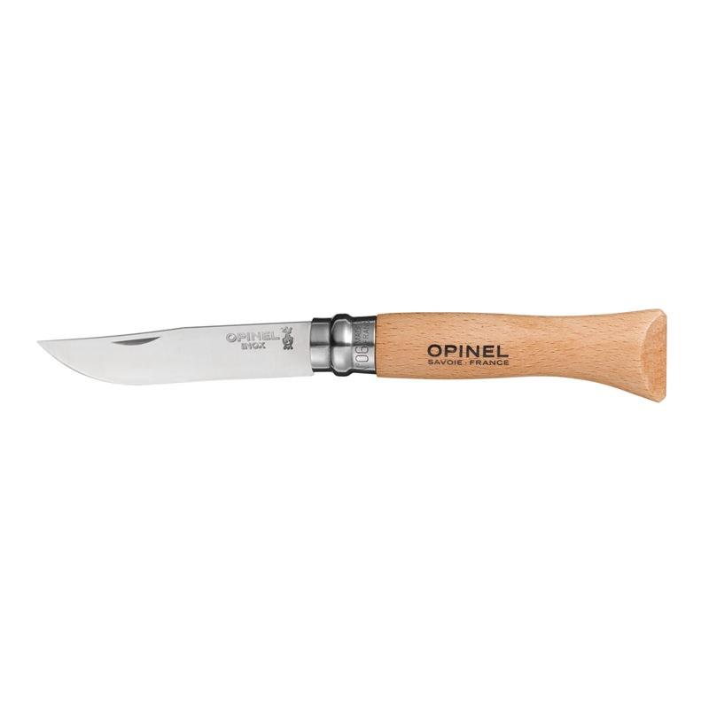 COUTEAU DE POCHE N°7 MANCHE EN BOIS DE HÊTRE - LAME INOX 8CM - OPINEL - INOX