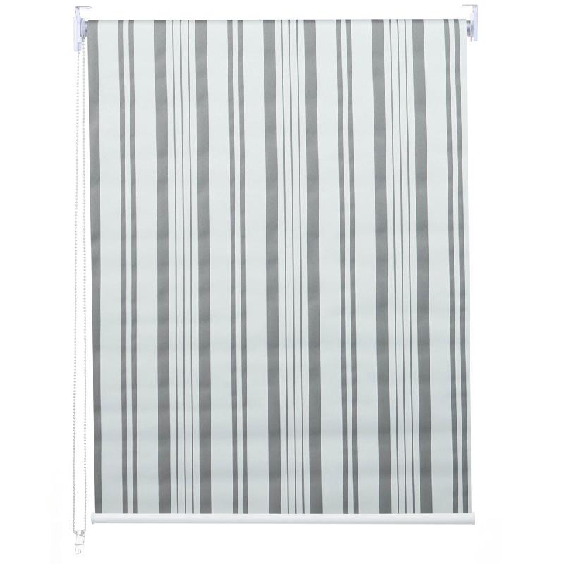 Décoshop26 - Store enrouleur de fenêtre occultant protection solaire store à tirage latéral 90x230cm opaque gris blanc 04_0004568 - blanc 30004750_0