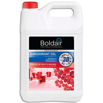 DETERGENT SURODORANT SOLS ET SURFACES BOLDAIR - PARFUM FRUITS ROUGES - 5L