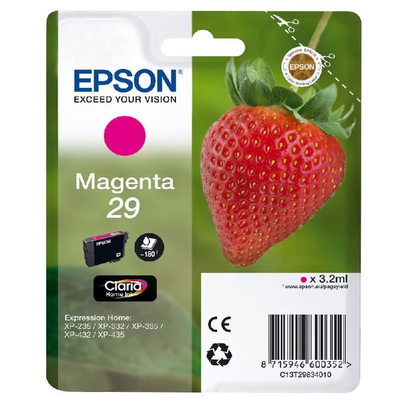 EPSON CARTOUCHE D'ENCRE FRAISE 29 (C13T29834010) - CLARIA HOME INK - COULEUR: MAGENTA