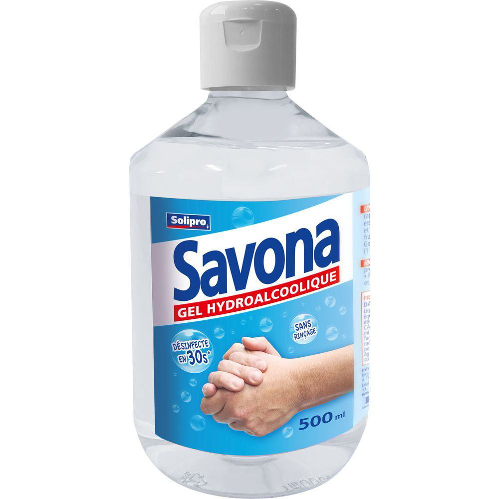 GEL HYDROALCOOLIQUE POUR LES MAINS SAVONA - 500 ML