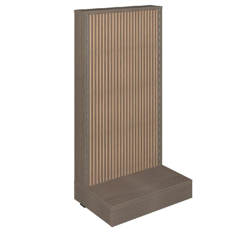 Gondole simple face Vertigo T01 MDF naturel et noyer foncé 64x44x125cm_0