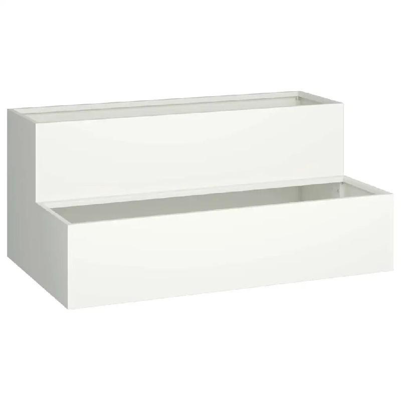 Helloshop26 - Cache-pot de jardin extérieur durable design moderne 100 x 60 x 45 cm en acier laminé à froid blanc 02_0052082 - blanc métal 3000237_0