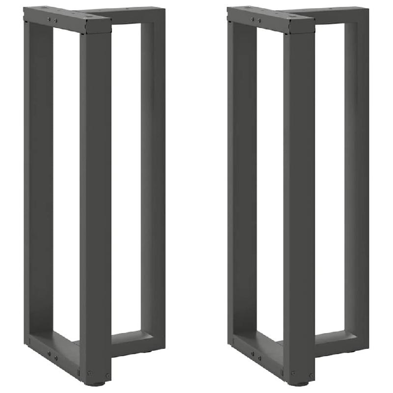 Helloshop26 - Lot de 2 pieds de table de bar en T ajustables 50 x 35 x 100 cm en acier anthracite 02_0057352 - acier 3000239998144_0