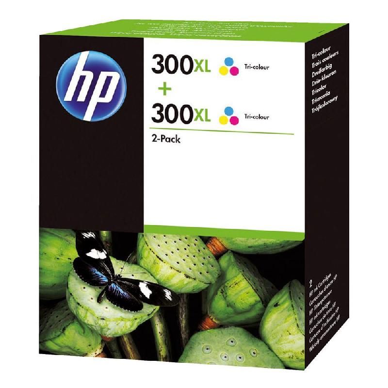 HEWLETT PACKARD CARTOUCHE D'ENCRE 300XL (D8J44AE) - PACK DE 2 - GRANDE CAPACITÉ - COULEUR: COULEURS (LOT DE 2 CARTOUCHES)