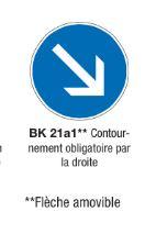 Signalisation de prescription BK21A1 - Contournement obligatoire par la droite_0