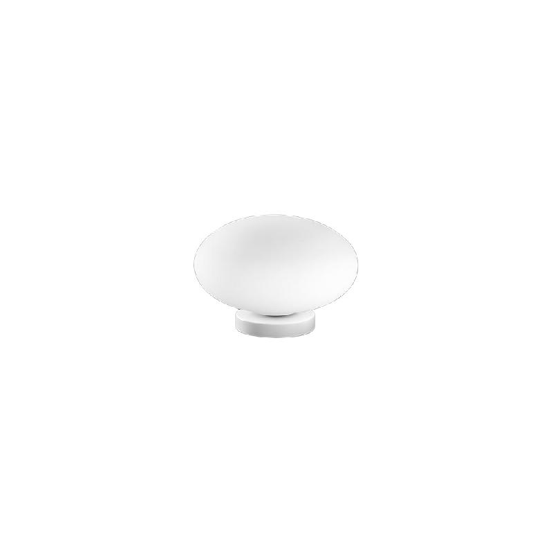 Lampe de table en verre soufflé blanc satiné, structure en métal peint, douille E27, design élégant pour la décoration intérieure - Perenz - bl_0