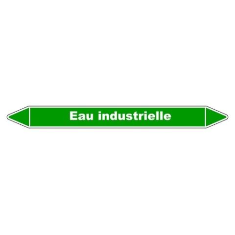 LOT DE 5 - MARQUEUR DE TUYAUTERIE EAU INDUSTRIELLE - VINYLE LAMINÉ 450 X 52 MM
