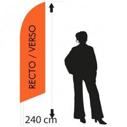 Pack Beach Flag 240cm recto/verso - mât aluminium, voile polyester, base rotative 360° et housse de transport_0