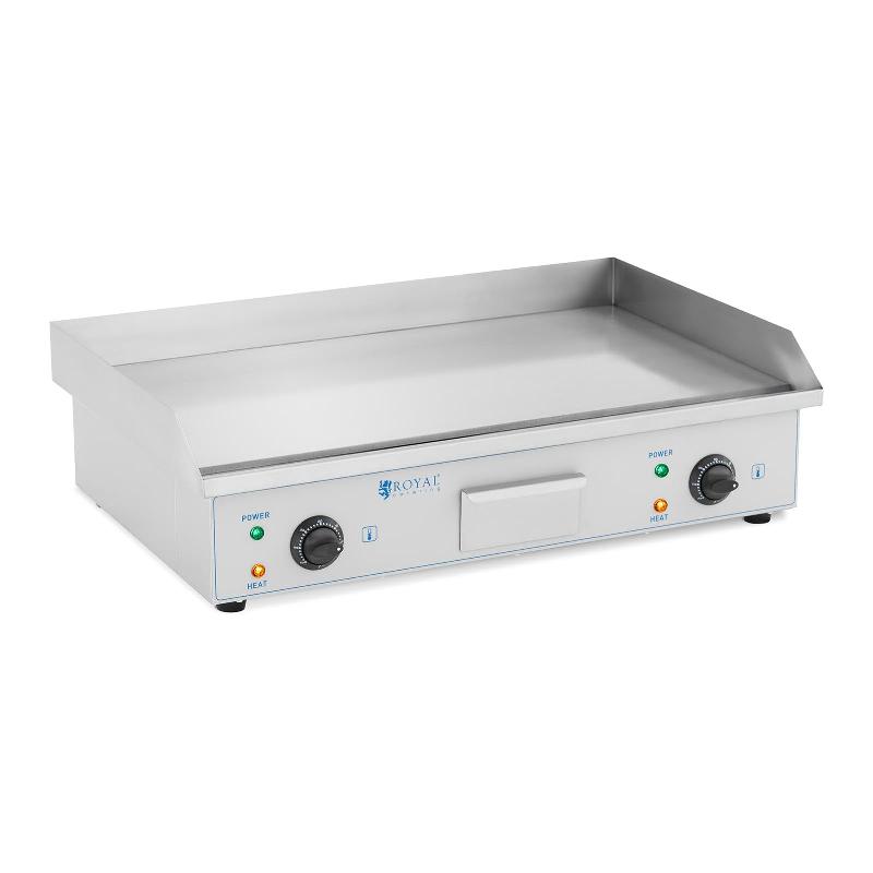 Plancha électrique professionnelle - plaque lisse en fer 730x400 mm - 2 x 2200 W - 0 à 300°C - modèle 14_0004064_0