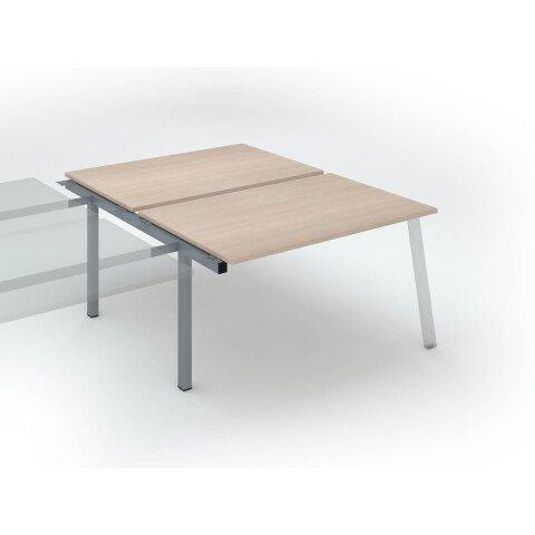 PÔLE DE 2 BUREAUX ECLA CHÊNE CLAIR L 140 X P 80 CM PIÈTEMENT MÉTAL ALUMINIUM - ÉLÉMENT SUIVANT