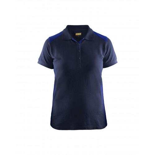 POLO DE TRAVAIL FEMME EN COTON 3390 - BLEU MARINE ET BLEU ROI - S BLAKLADER