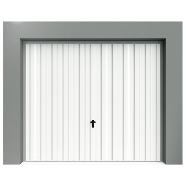 Porte de garage basculante / débordante / en acier / avec hublot / avec portillon / avec rail de guidage / 238 x 199 cm_0
