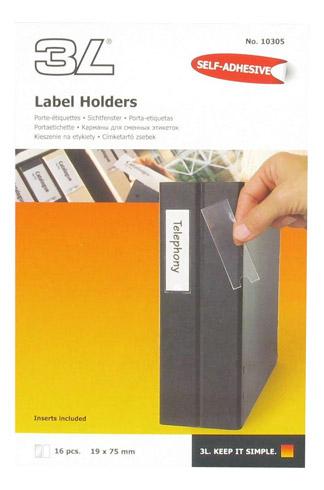 PORTE-ÉTIQUETTES ADHÉSIF 75 X 19 MM 3L TRANSPARENT - BOÎTE DE 160