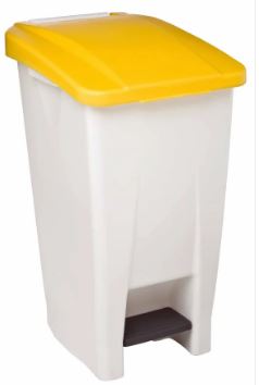 Poubelle mobile à pédale - 60L, corps blanc - Mobily_0