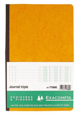 REGISTRE STANDARD JOURNAL 3 COLONNES EXACOMPTA 7780E, 19,5 X 32 CM 80 PAGES