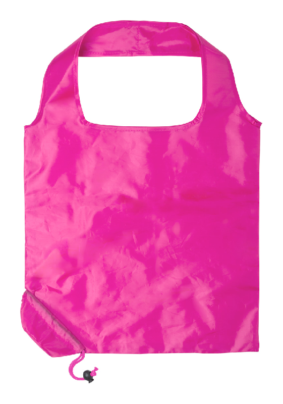 Sac shopping pliable coloré en polyester 190T - Couleur fuchsia - Poids 24,25 g_0