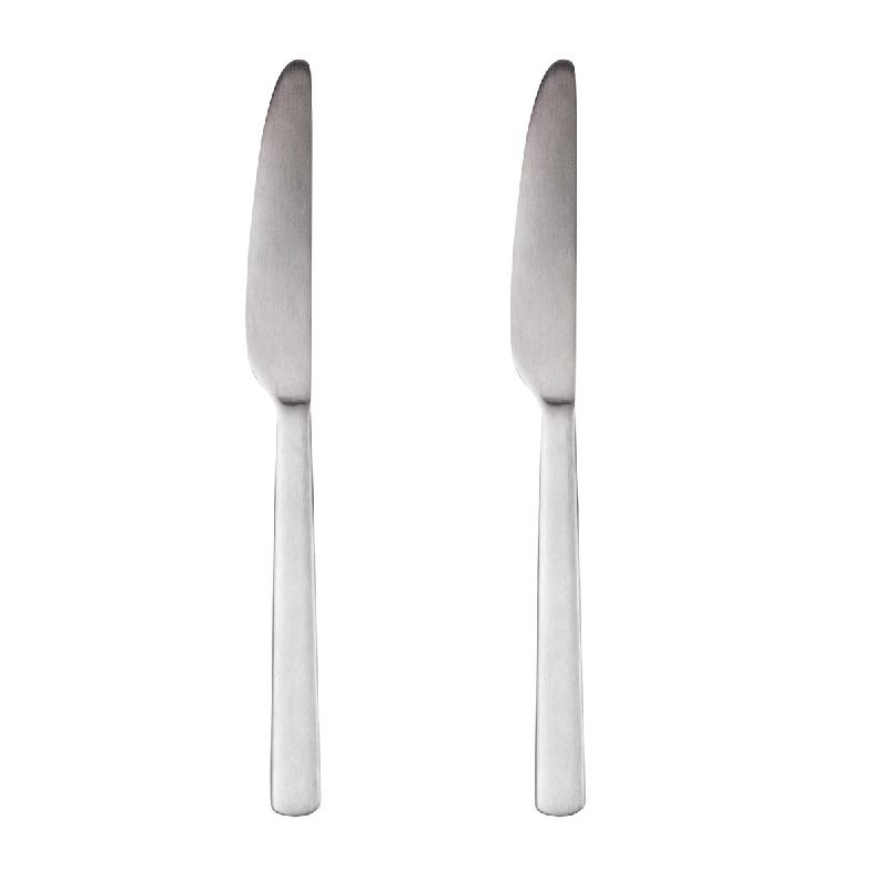 San Ignacio - Set 2pc de couteaux en acier inoxydable recyclé finition mate root - argenté inox Q4404_0