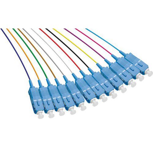 SET DE 12 CONNECTEURS PANACHÉS PIGTAIL OS2 SC/UPC LSOH - 2M - CUC