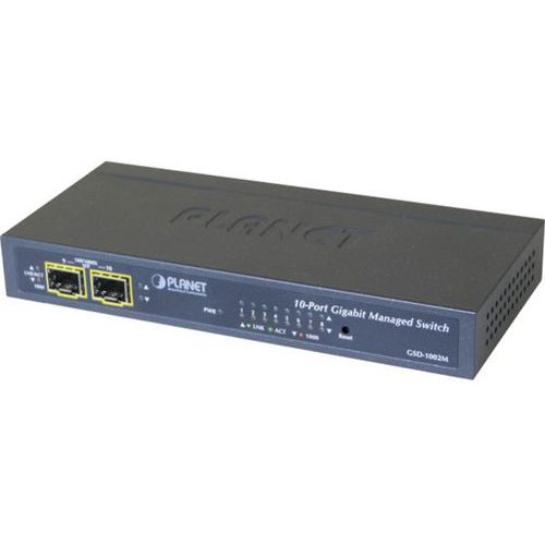 SWITCH NIV2 8 GIGABIT ET 2 SFP 100/1G ALIMENTATION POE - PLANET