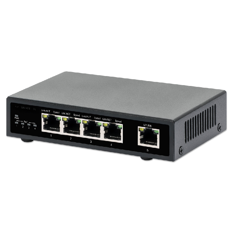 Switch PoE+ Gigabit Ethernet à 5 ports - 62W PoE, Desktop, compact et silencieux - Bravour®_0