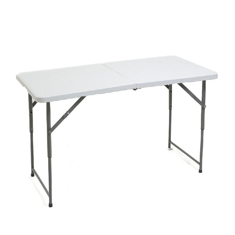 Table pliante hauteur réglable L121xP60xH54,5 à 74cm - pliée 60x62.5x7.5cm blanc_0