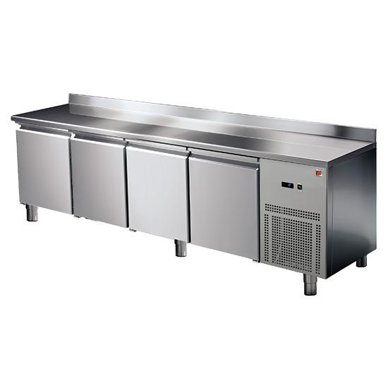 Table réfrigérée 4 portes gn 1/1 avec dosseret -2°/+8°c - 2330x700x850 mm - BNA0215_0