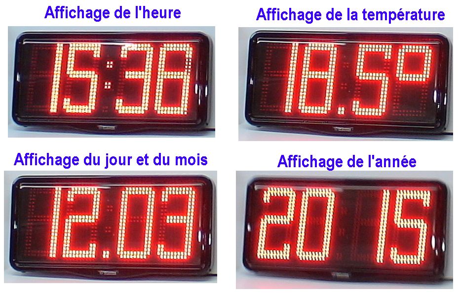 Tableau d'affichage portatif pour la lutte - PS-W - Afficheur HDT géant simple face ZA20 avec heure, date et température_0
