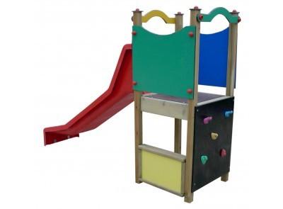 TOBOGGAN ET MUR D'ESCALADE PETIT MODULE DE JEUX POUR ENFANTS DE 2 À 6 ANS_0