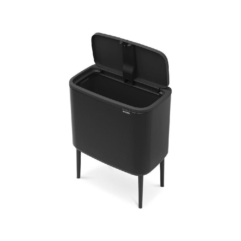 Touch Bin sur pied 36 l noir mat Code R -  3600.00 cl Rectangulaire Plastique Brabantia 31.20x54.00 cm - noir plastique 315824_0