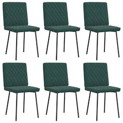 VidaXL Chaises à Manger Lot De 6 Vert Foncé Velours - vert 8721158569202_0