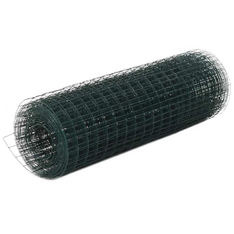 Vidaxl grillage acier avec revêtement en pvc 10x0,5 m vert 143626_0