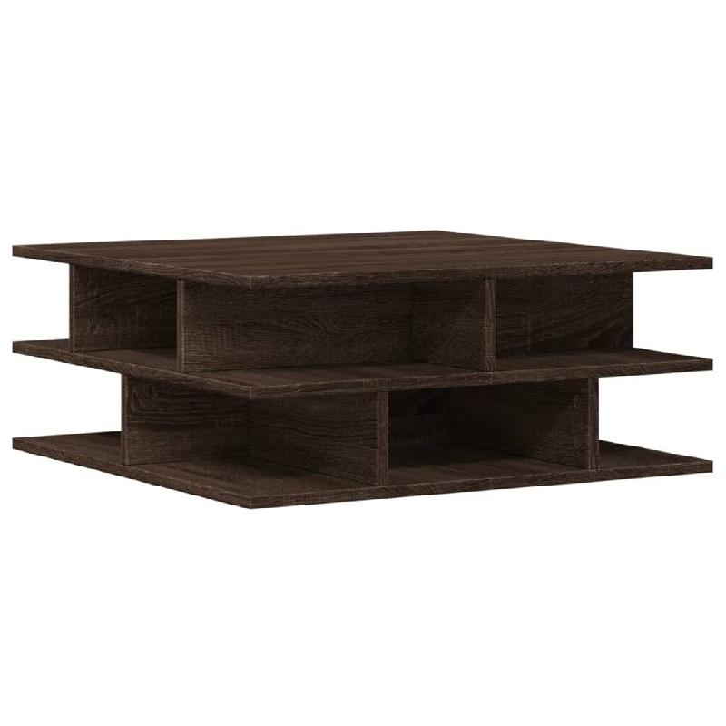 VidaXL Table basse chêne marron 70x70x29 cm bois d'ingénierie Modèle Atlas Ronde - 840750_0