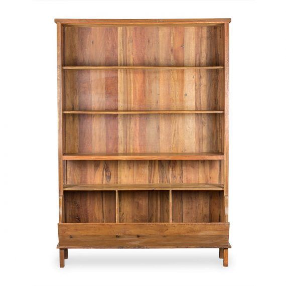00119001000784 - Meuble présentoir vintage en bois avec étagères et tiroirs - Francisco Segarra - 158x54xh225cm_0