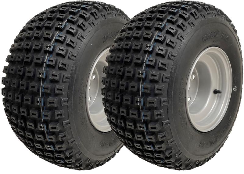 18x9.50-8 ATV Pneu Knobby monté sur jante 4 clous 100mm PCD Wanda P322 (Lot de 2)_0