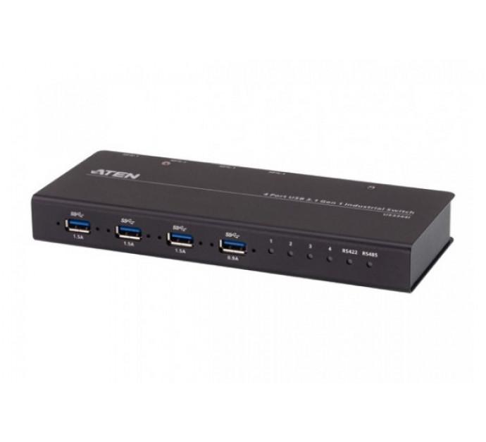 Aten US3344I - Switch industriel USB 3.1 à 4 ports pour 4 PC avec télécommande et RS-422/485_0