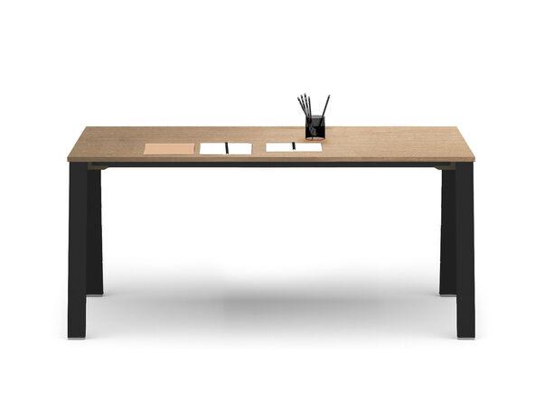 Bureau droit professionnel individuel Gradia - grand choix de dimensions et coloris - bois mélaminé 18 mm - structure acier - fabriqué en Italie_0