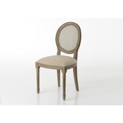 Chaise taupe en acajou Médaillon -  Marron Rectangle Bois Amadeus 50x56 cm - marron Bois massif 3520071722542_0