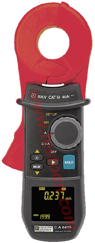 Pince de terre 10mΩ à 1,5kΩ - Courant de fuite 0,2mA à 40A - Diamètre 35mm - Écran OLED - CARCA6416_0