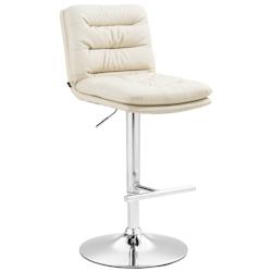 CLP Tabouret de bar Damar similicuir Crème/Chrome - beige polyester 322915_0
