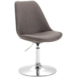 Décoshop26 - Chaise de salle à manger x1 pivotante hauteur réglable en tissu gris foncé et pied trompette en métal chromé 10_0003787 - gris 3000_0