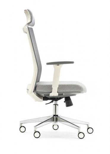 Fauteuil NICE avec Têtière et Accoudoirs 3D Structure Blanche - Référence 6428 FR206_0